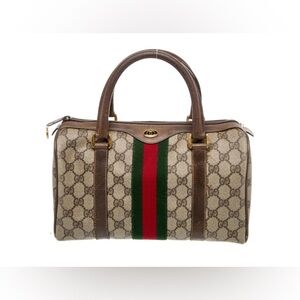 GUC-Vintage Gucci Sherry Line GG Supreme Boston Bag - Fabulous Bag